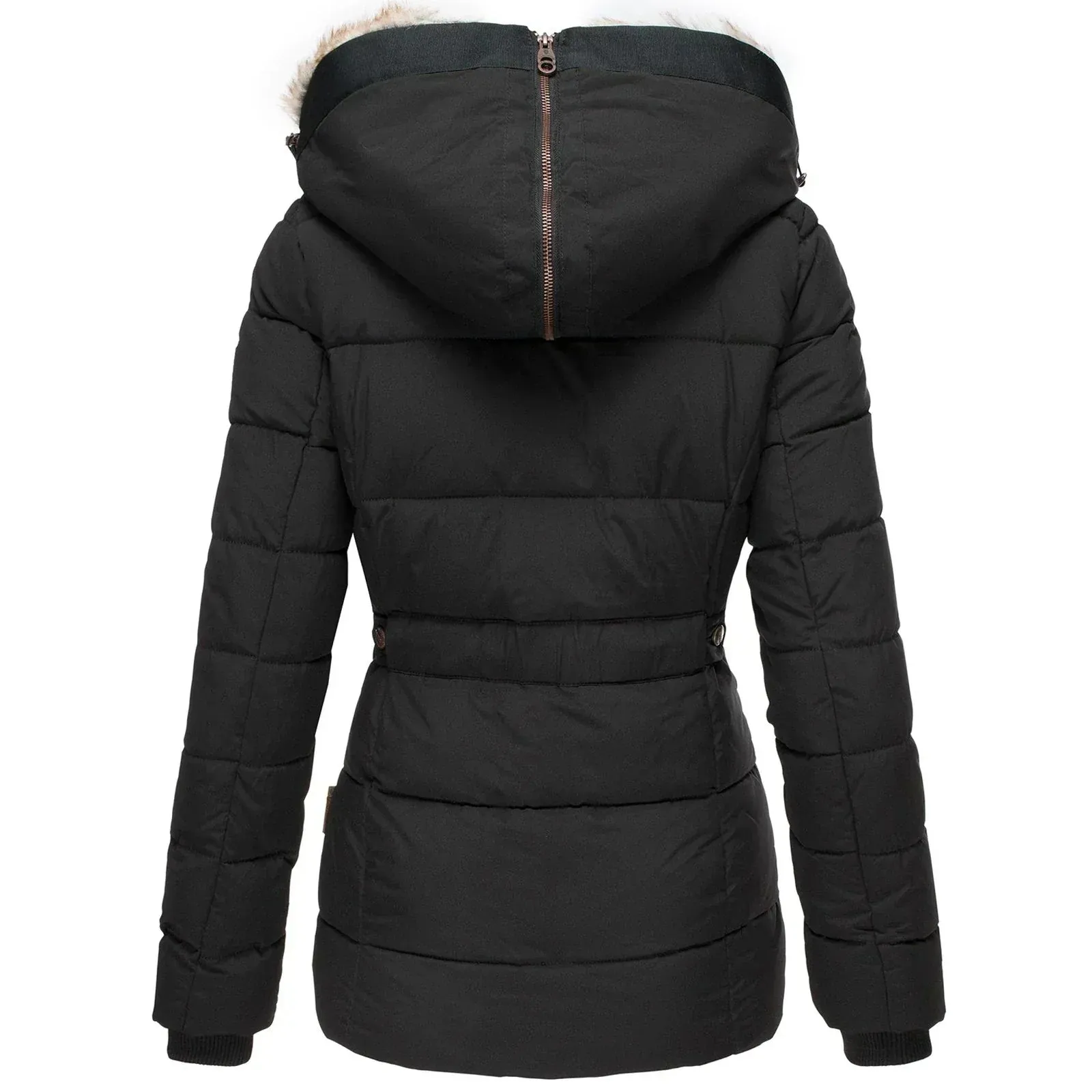 THRINA | WARM WINTER COAT WITH FAUX FUR LINING