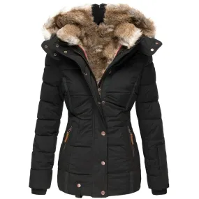 THRINA | WARM WINTER COAT WITH FAUX FUR LINING