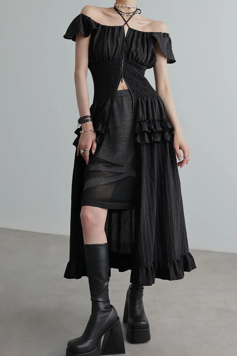 Two-Way Long-Tail Dress with Sophisticated Silhouette