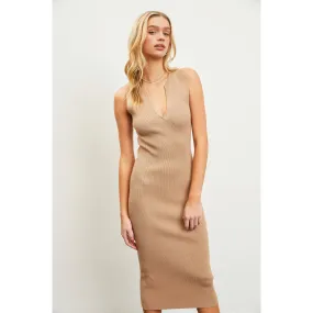 V-Neck Knit Dress
