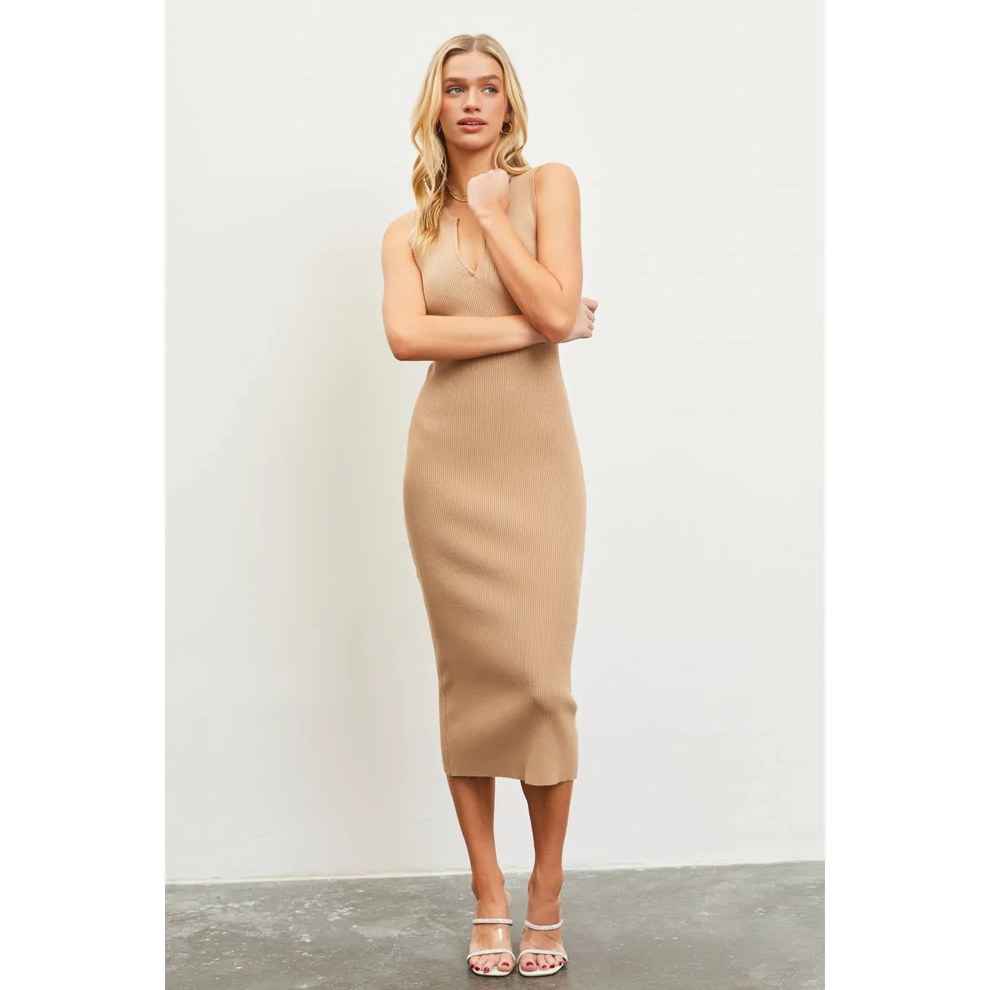 V-Neck Knit Dress