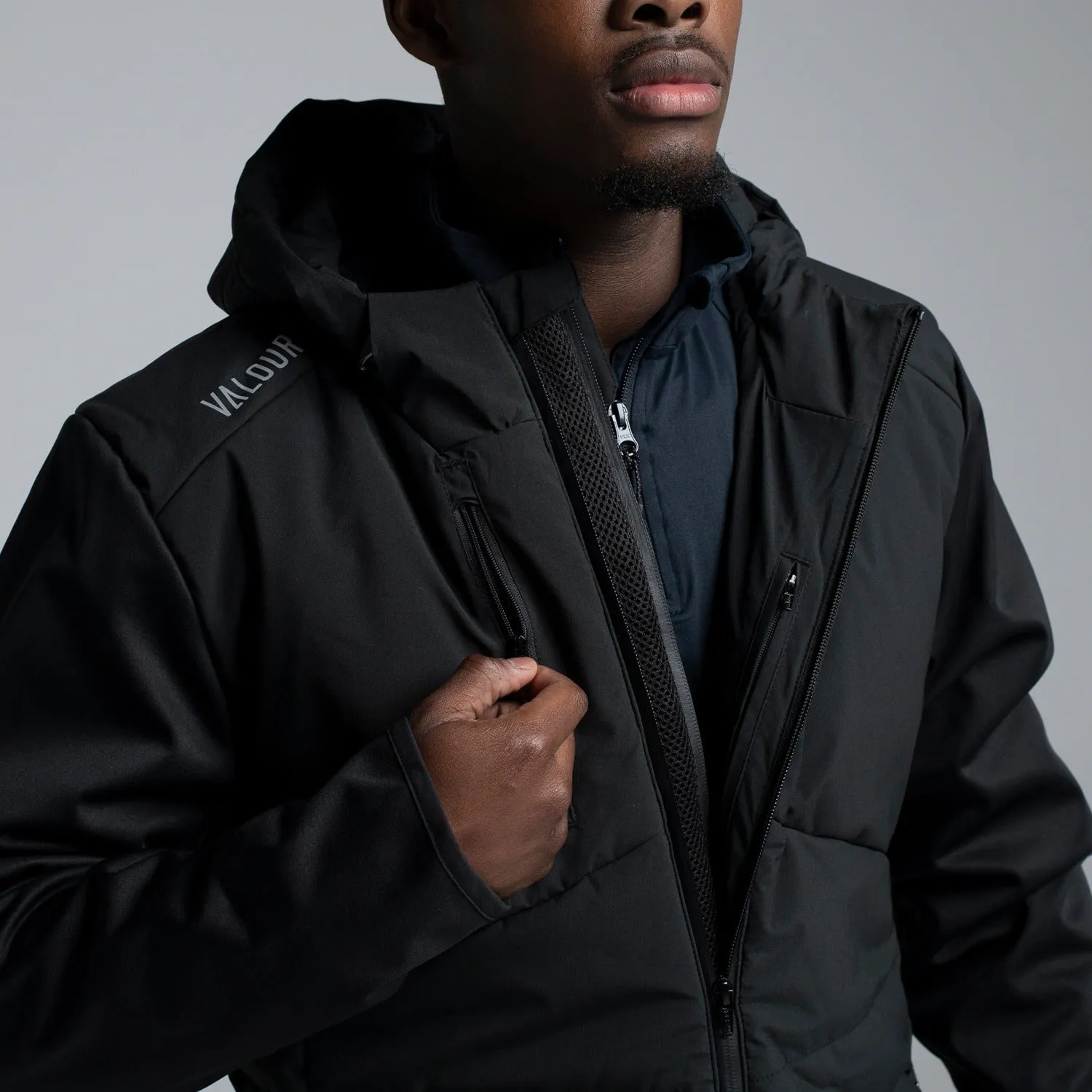 Valour Active Men's Summit Long Puffer Jacket - Black