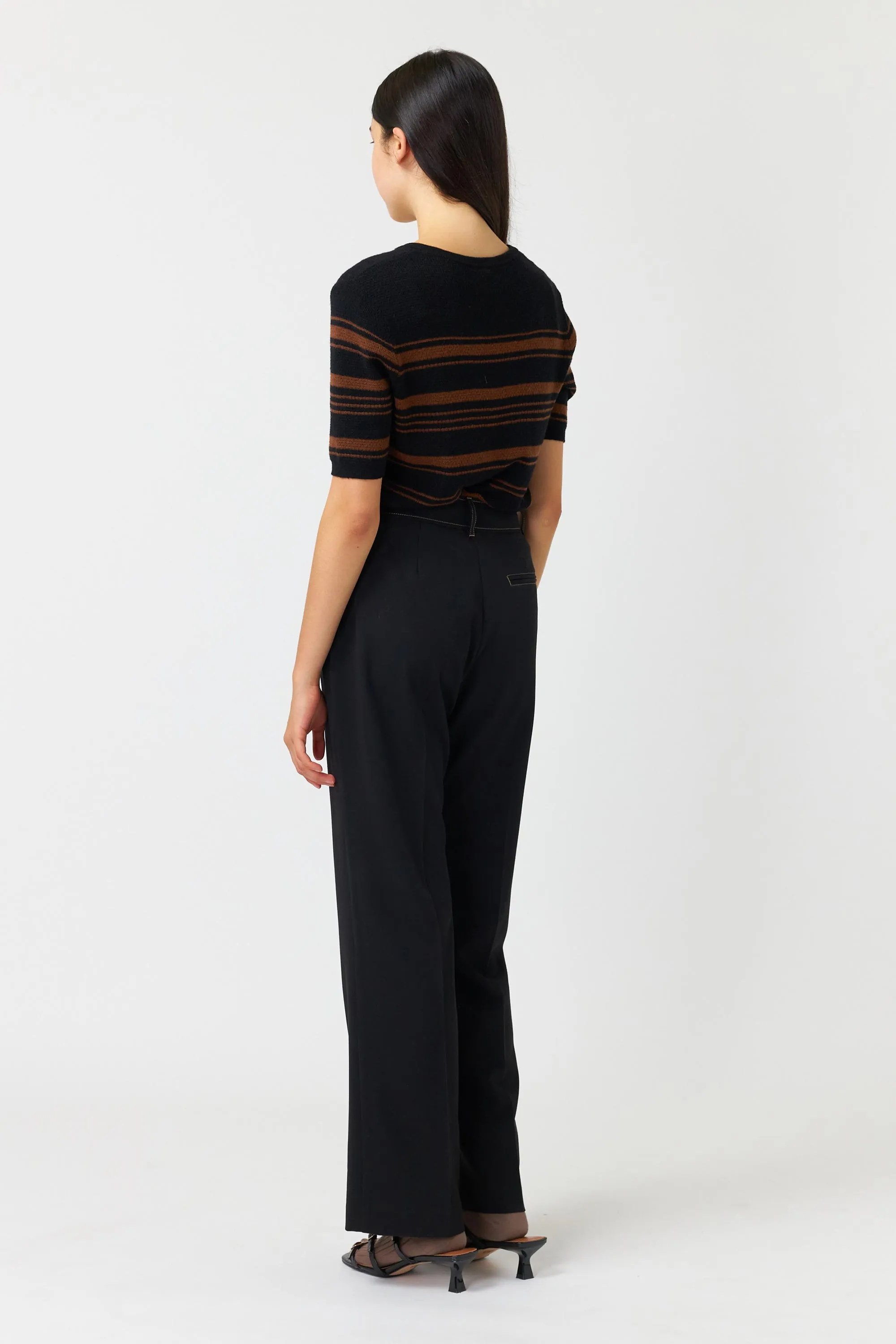 Waffle stripe top