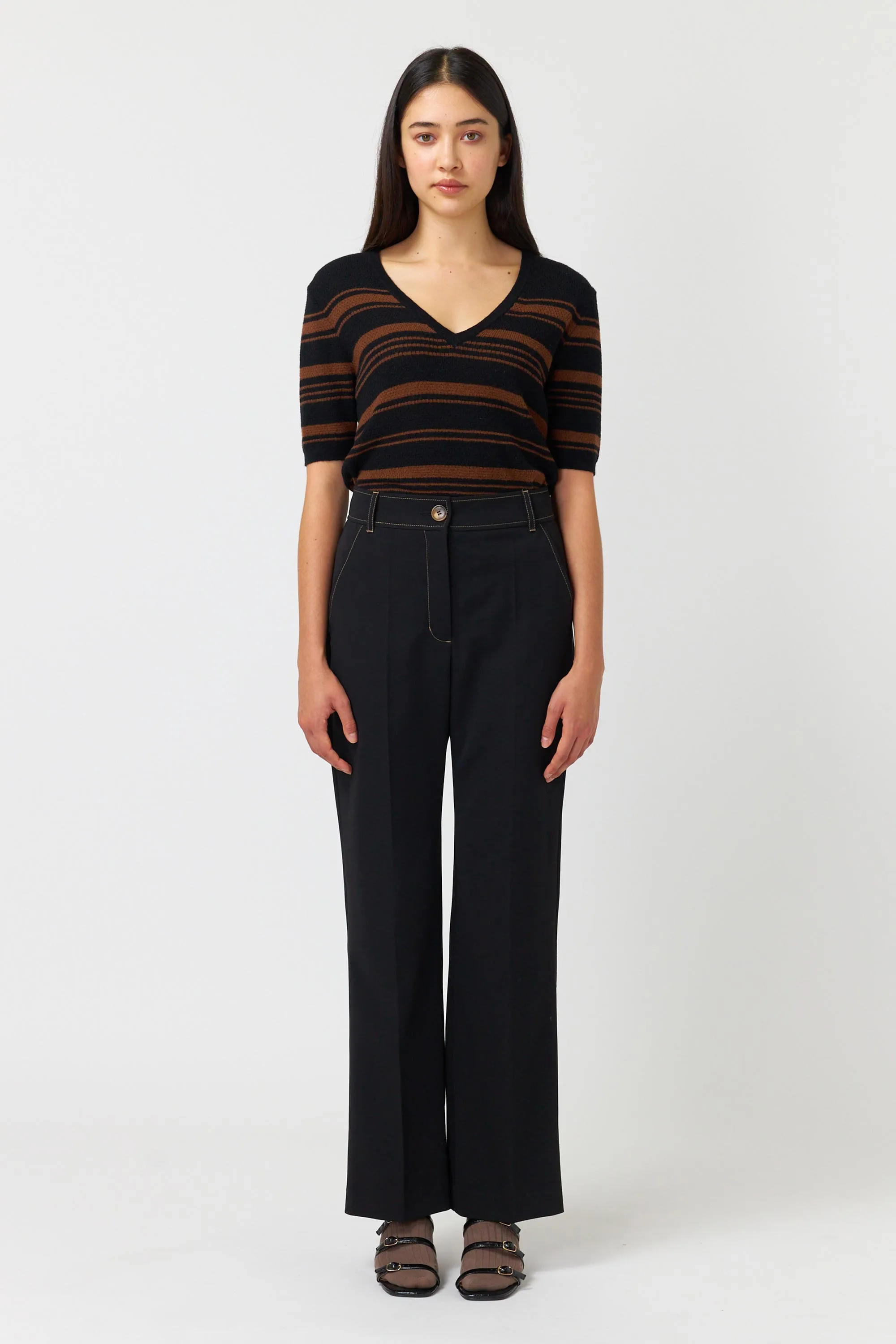 Waffle stripe top