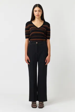 Waffle stripe top