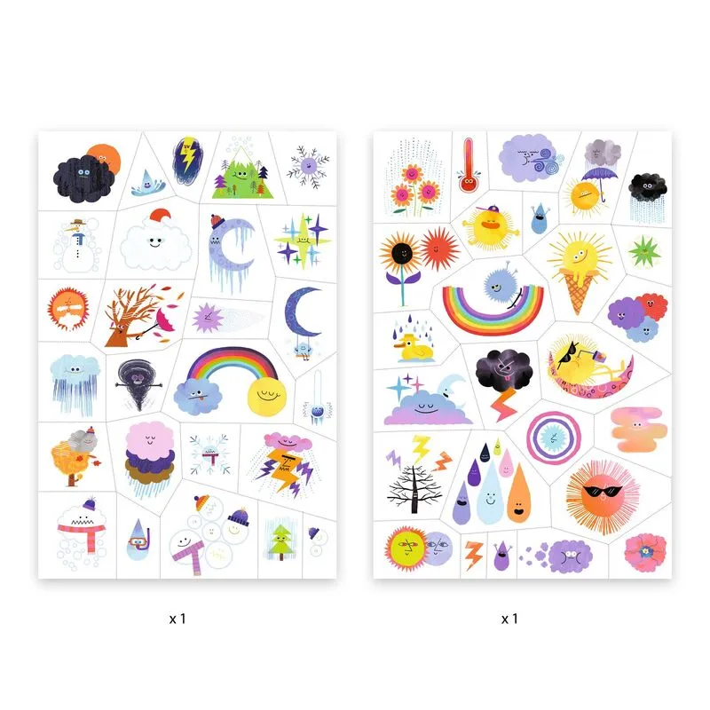 Weather Emoji Tattoos by Djeco
