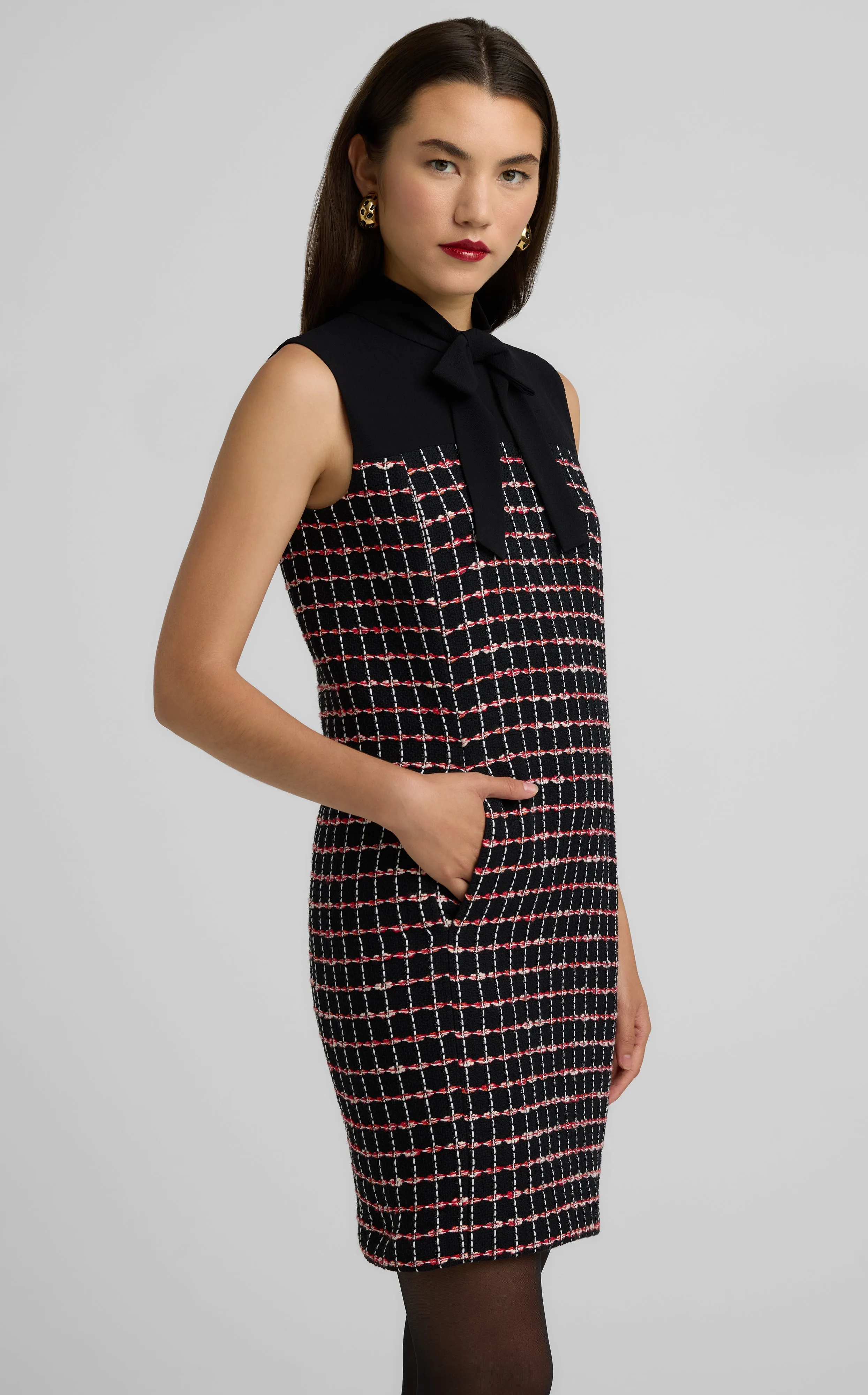Windowpane Tweed Dress