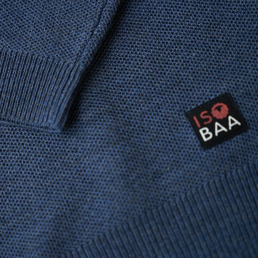 Womens Merino Honeycomb Sweater (Denim/Navy)